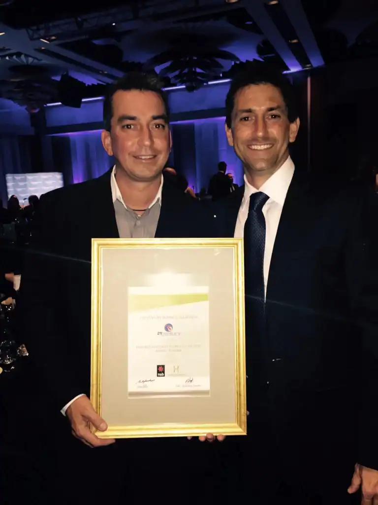 Award-winning business technology company celebrating achievement at a corporate event.