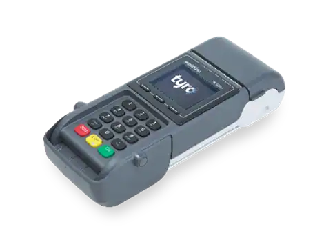 Portable card payment terminal for business transactions.