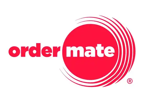 Order Mate logo with red circular design, emphasizing business equipment ordering solutions.
