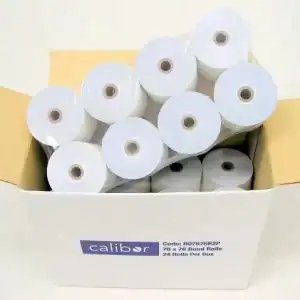 High-quality rolls of paper towels in a cardboard box for business and office use.