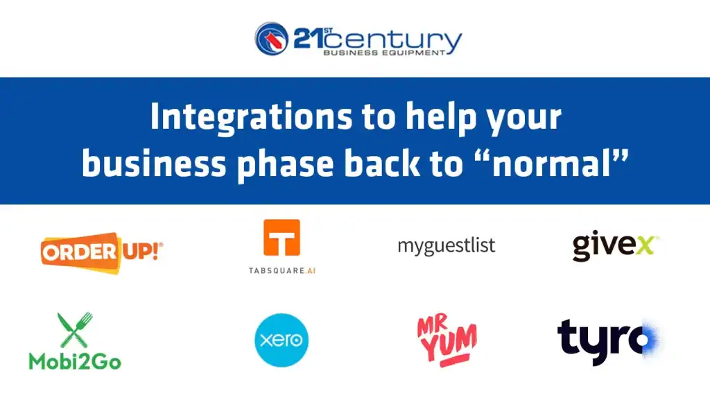 21st Century Business Equipment logo and partner integrations for business solutions.