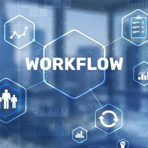 Workflow process automation in modern business technology, digital management system for efficiency and productivity.