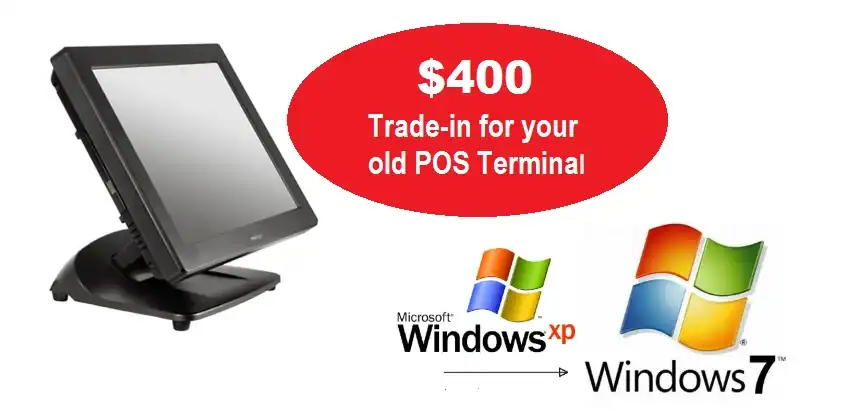 POS terminal with Windows XP trade-in offer at 21st Century Business Equipment.