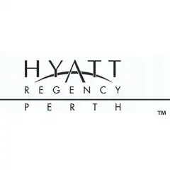 Hyatt regency perth logo on a white background.