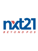 Nxt21 Beyond POS logo on gray background.